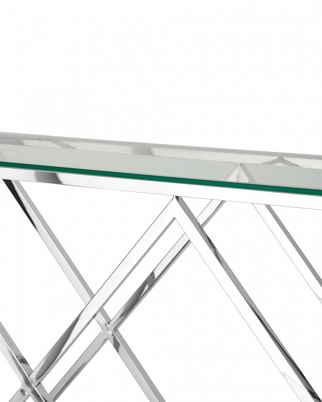 Консоль стеклянная 115х30 см прозрачная с серебром "Инсигния" STOOL GROUP  00-3881886 Серебро  - Вид №2