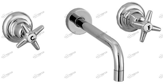 RUBINETTERIE STELLA Смеситель для умывальника настенный на 3 отверстия Italica It01001