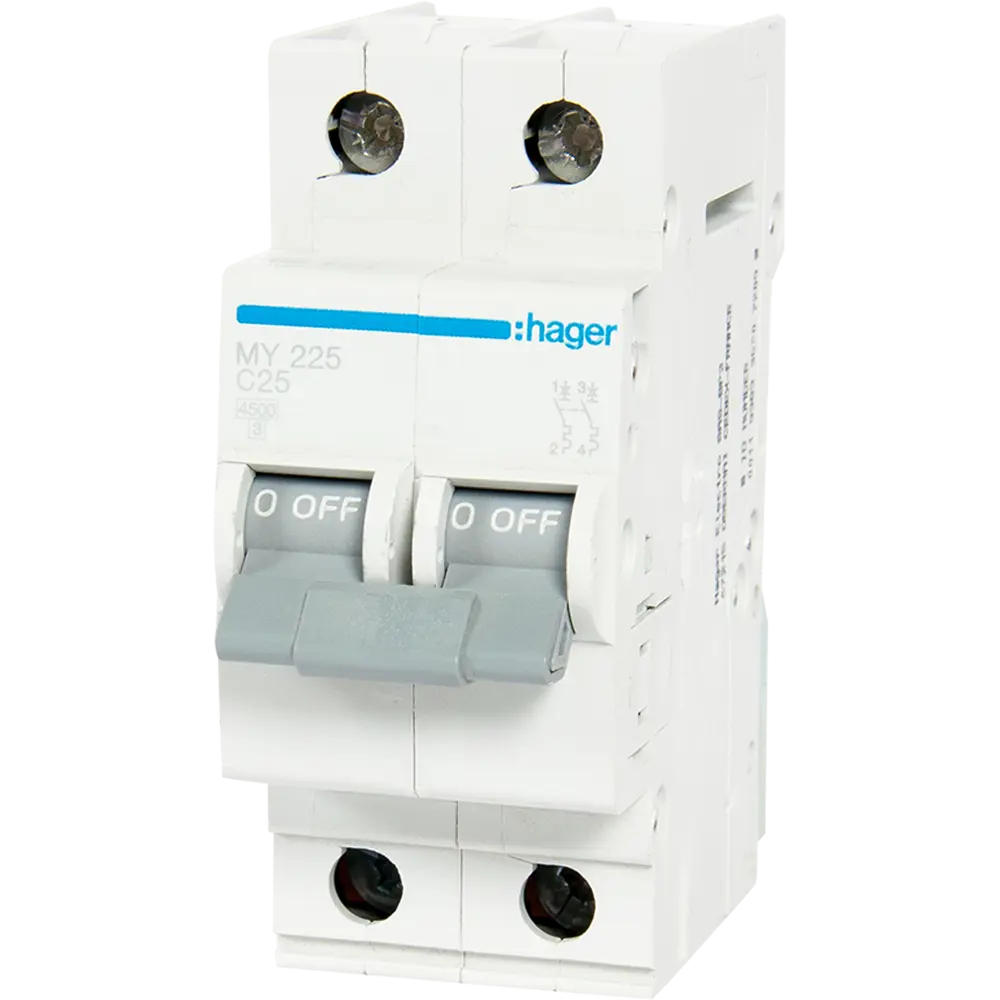 Автоматический выключатель Hager MY225 1P N C25 А 4.5 кА STLM-2212669
