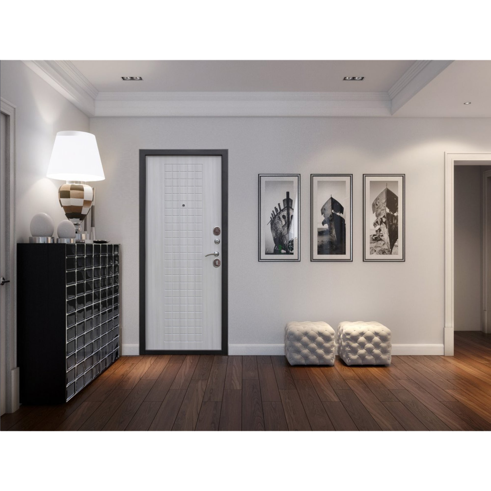 82096732 Дверь входная металлическая Гарда Муар, 860 мм, правая, цвет дуб сонома Santreyd  - Вид №11