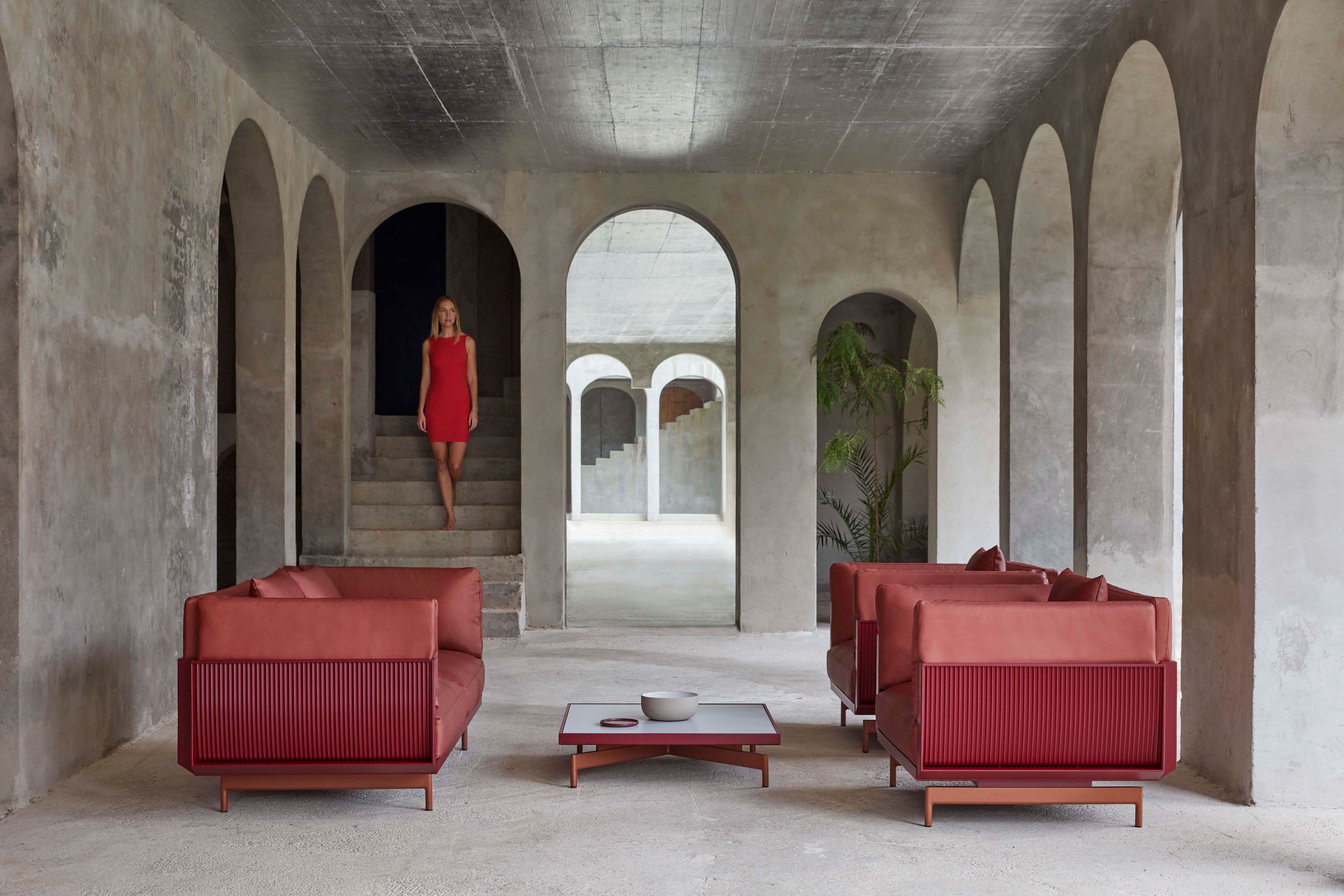 Термокрытая ткань и алюминиевый садовый диван GANDIABLASCO волны ARCH-00002122 - Вид №19