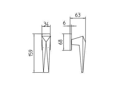 Латунная оконная ручка DK Mandelli1953 Zeit ARCH-00120748 - Вид №1