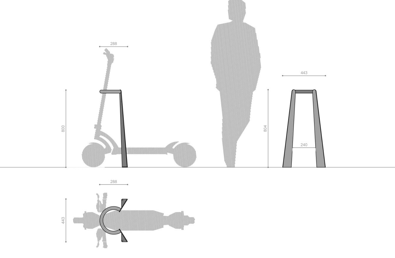 Стойка для велосипедов из оцинкованной стали Viscio Urban Design CICO ARCH-00135364 - Вид №10