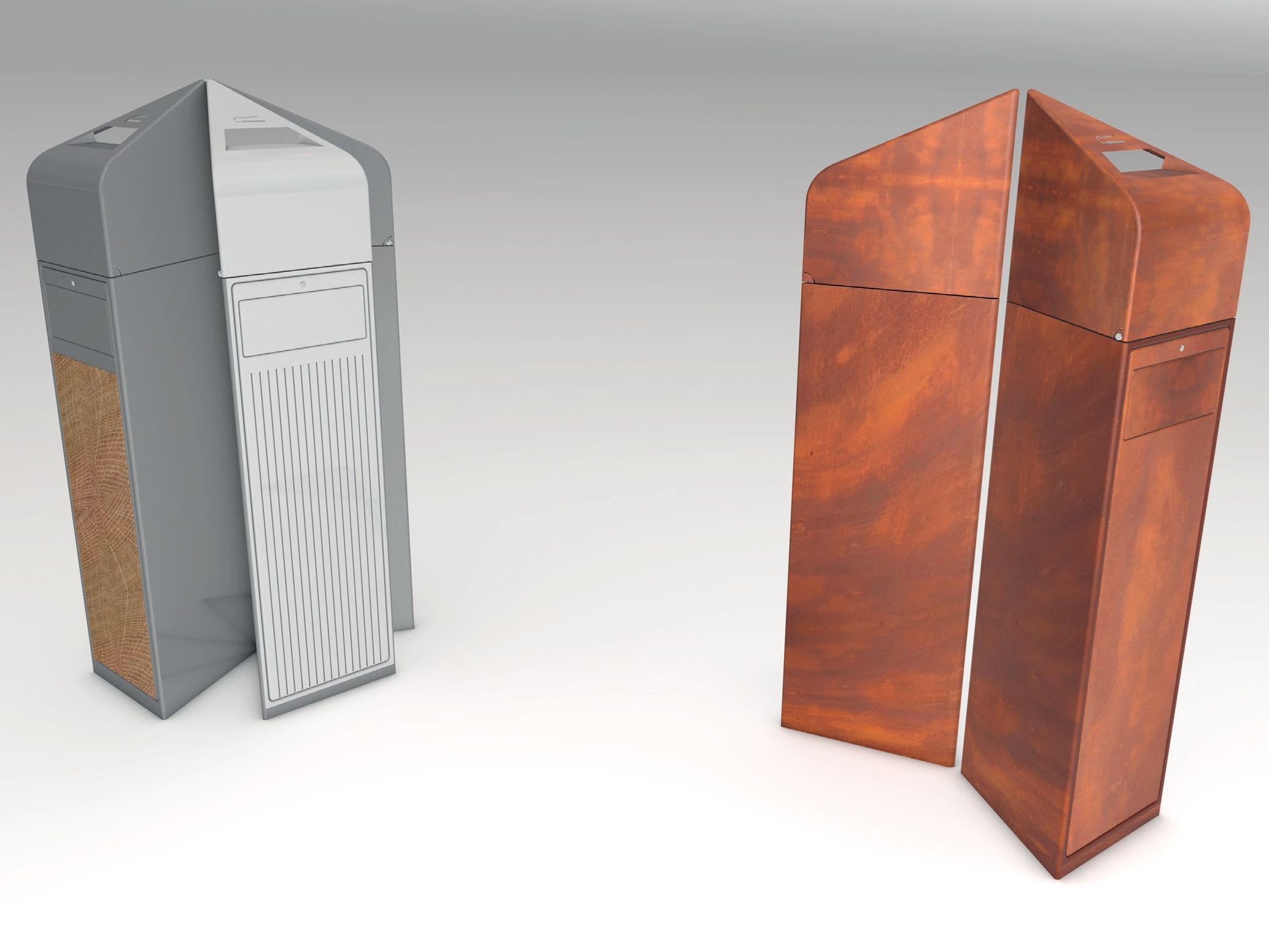 Держатель для мусора с крышкой и пепельницей для наружного использования Viscio Urban Design VERSA V2/V3 ARCH-00081696 - Вид №1