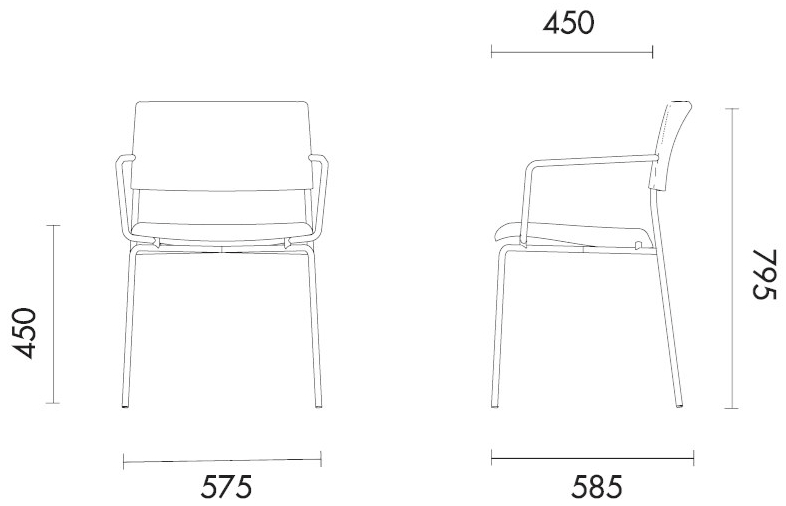 Grado Design Стул из ткани с подлокотниками и стальной основой Stilo Stl-ch-02 - Вид №7