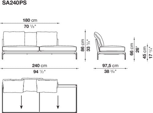 Угловой диван из ткани B&B Italia Атолл ARCH-00091854 - Вид №23
