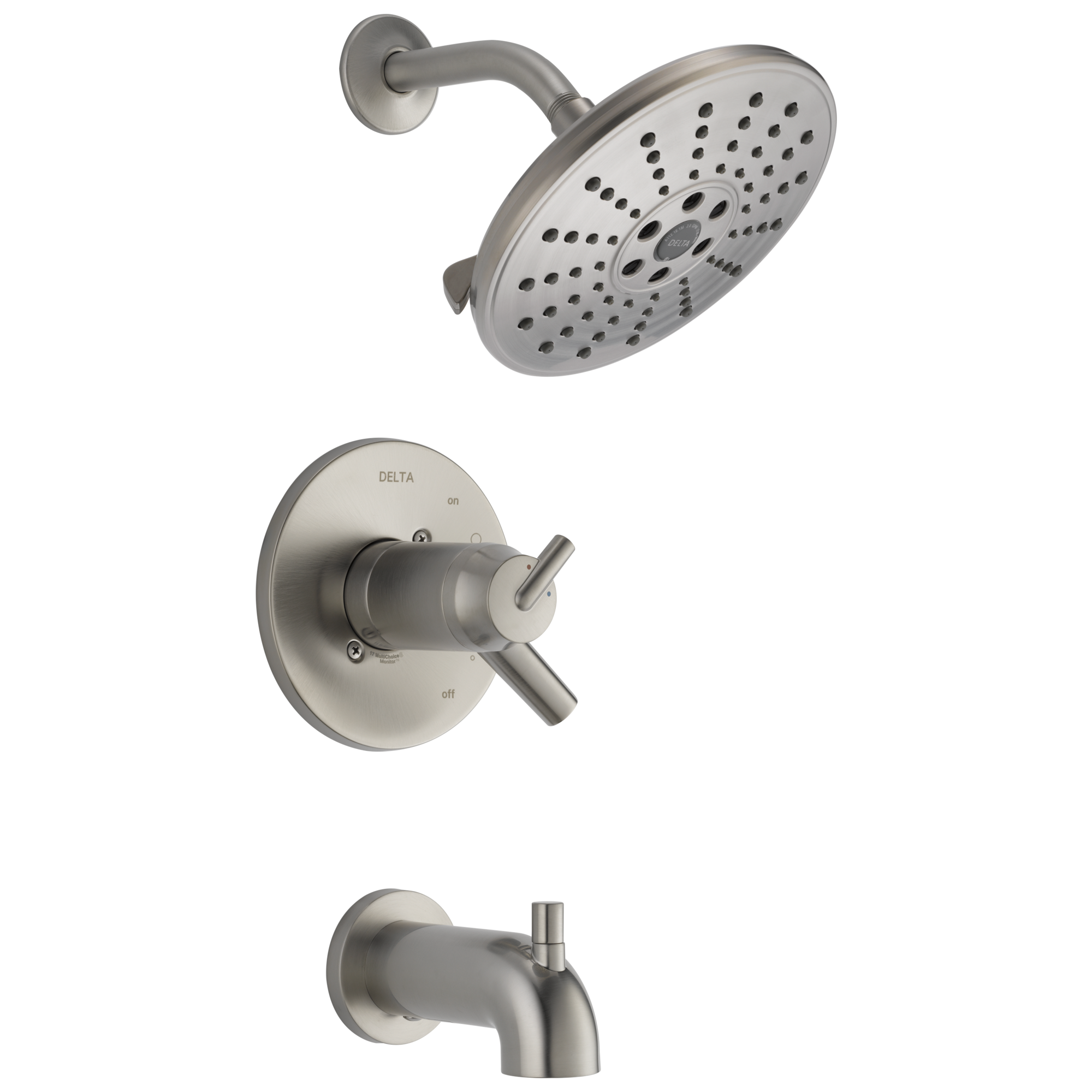 T17T459-SSH2O TempAssure® 17T серии H2Okinetic® для ванны и душа Delta Faucet Trinsic Нержавеющая сталь 