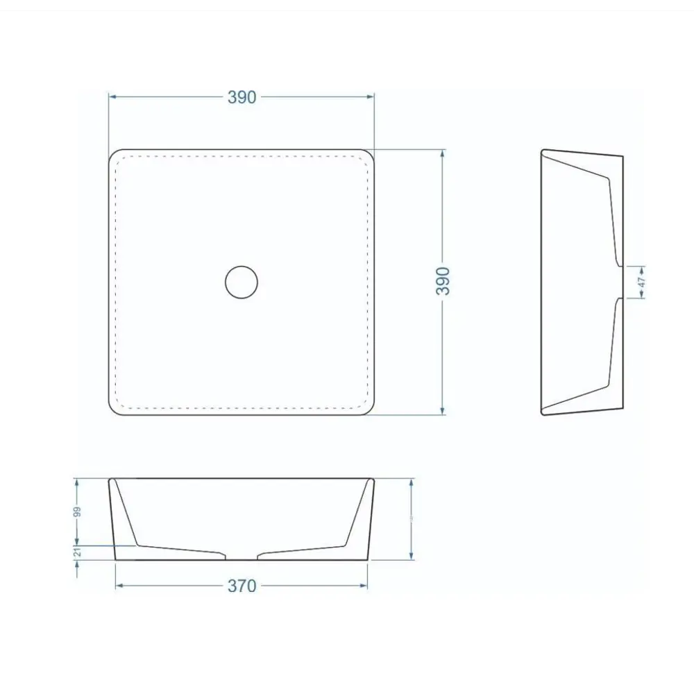 Раковина Square 390 накладная 39 см цвет графит Santreyd STLM-2113526 - Вид №3