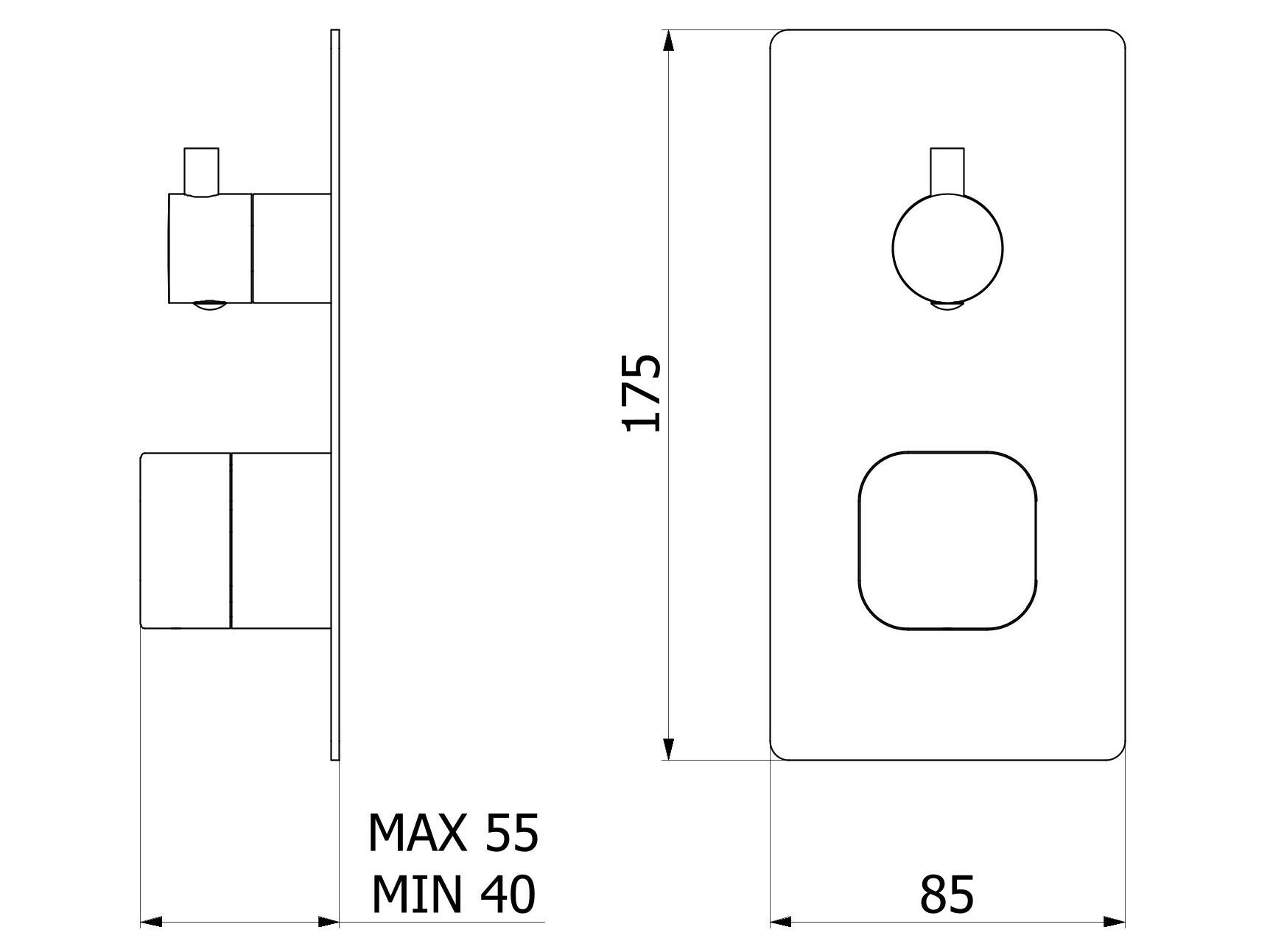Встраиваемый гидропрогрессивный смеситель для душа с 2 отверстиями IB гелий ARCH-00115395 - Вид №19