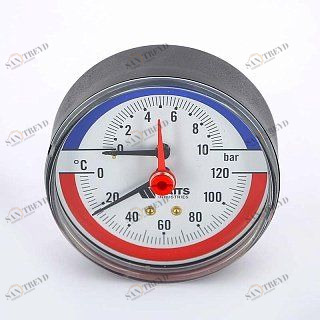 Термоманометр аксиальный F+R818 1/2" 6 бар 120° WATTS 10018742