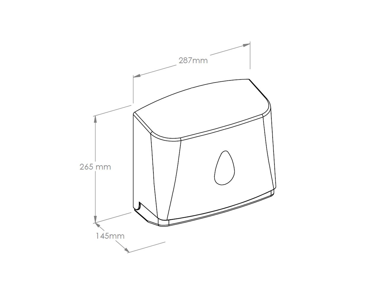 ATS201 Держатель для бумажных полотенец TOP MINI, пластик ABS, белый, серое окно Merida  - Вид №4