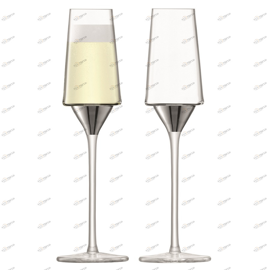 Набор из 2 бокалов-флейт для шампанского 210 мл платина Space LSA INTERNATIONAL SPACE 00-3863248 Прозрачный;серебро