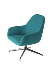 Myra 677 Вращающееся кресло для отдыха со стальным каркасом на 4 ножках и обитыми сиденьем и спинкой, алюминиевый каркас с четырьмя направлениями. С возвратным устройством. Et al. Myra