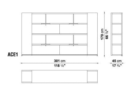 Высокий офисный книжный шкаф B&B Italia Project AC Executive ARCH-00014817 - Вид №1