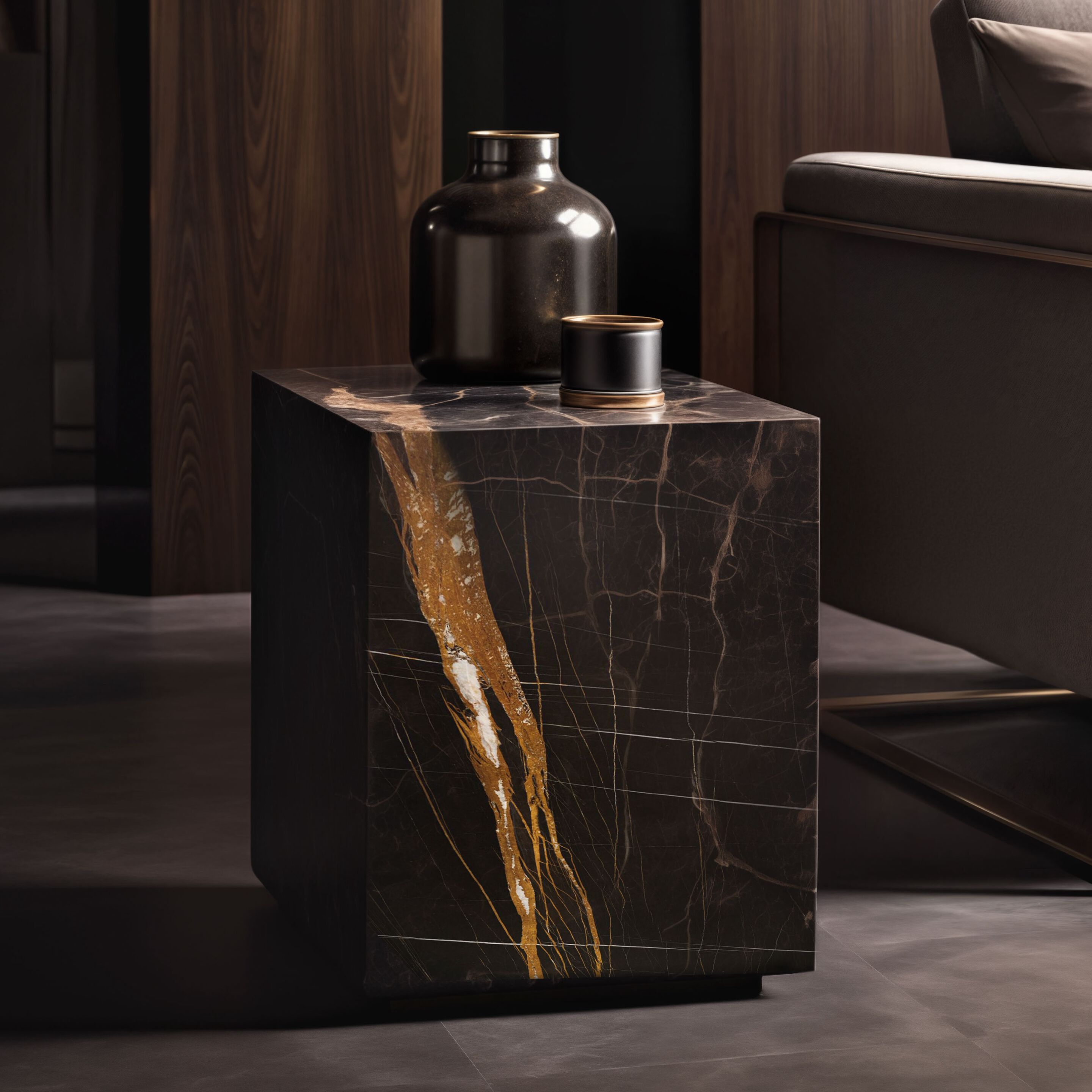 Квадратный мраморный журнальный столик Sahara Noir Wayne Enterprises Home Collection WE-169 ARCH-00028045 - Вид №1