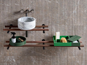 Деревянная подвесная консоль для умывальника