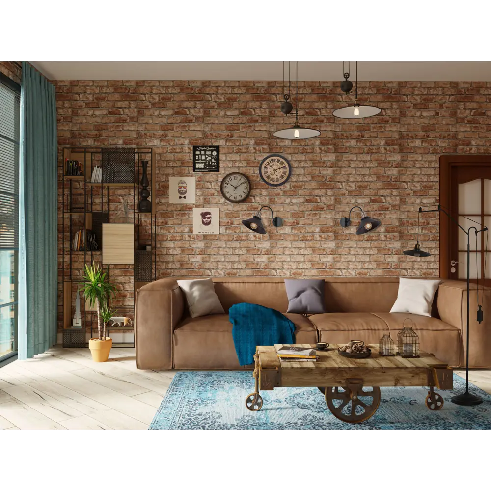 Обои флизелиновые Euro Decor Лофт коричневые 1.06 м 1093-14 18595313 STLM-2049602 - Вид №3
