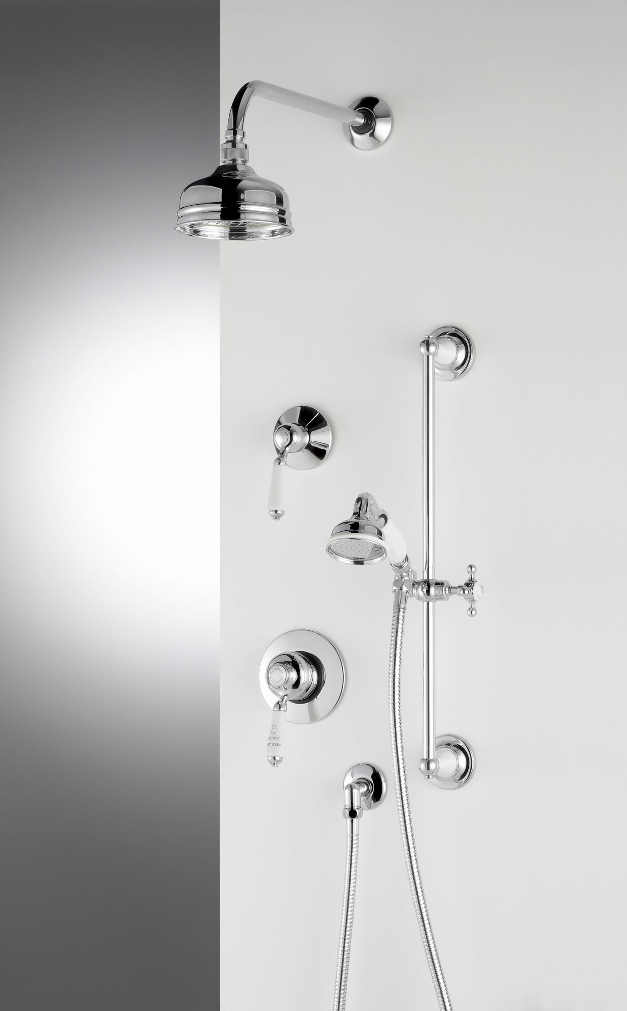 Traditional bathrooms Смеситель для душа с фарфоровой ручкой ASCOT Tbmskit1.exp.ag  - Вид №3