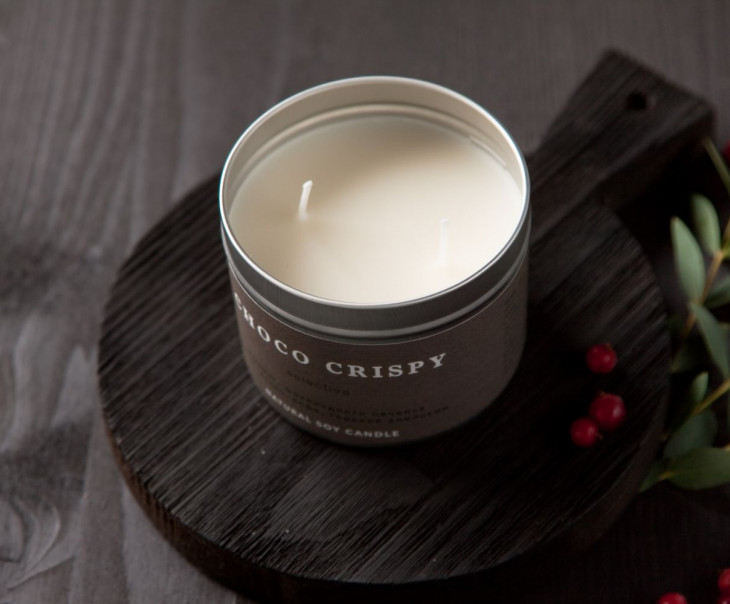 7831 Ароматическая свеча из соевого воска «Шоколадное печенье»_200 мл. Вкусляндия  - Вид №2