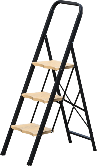 Стремянка MK803P стальная 3 ступени Алюмет односторонняя с широкими пластиковыми ступенями