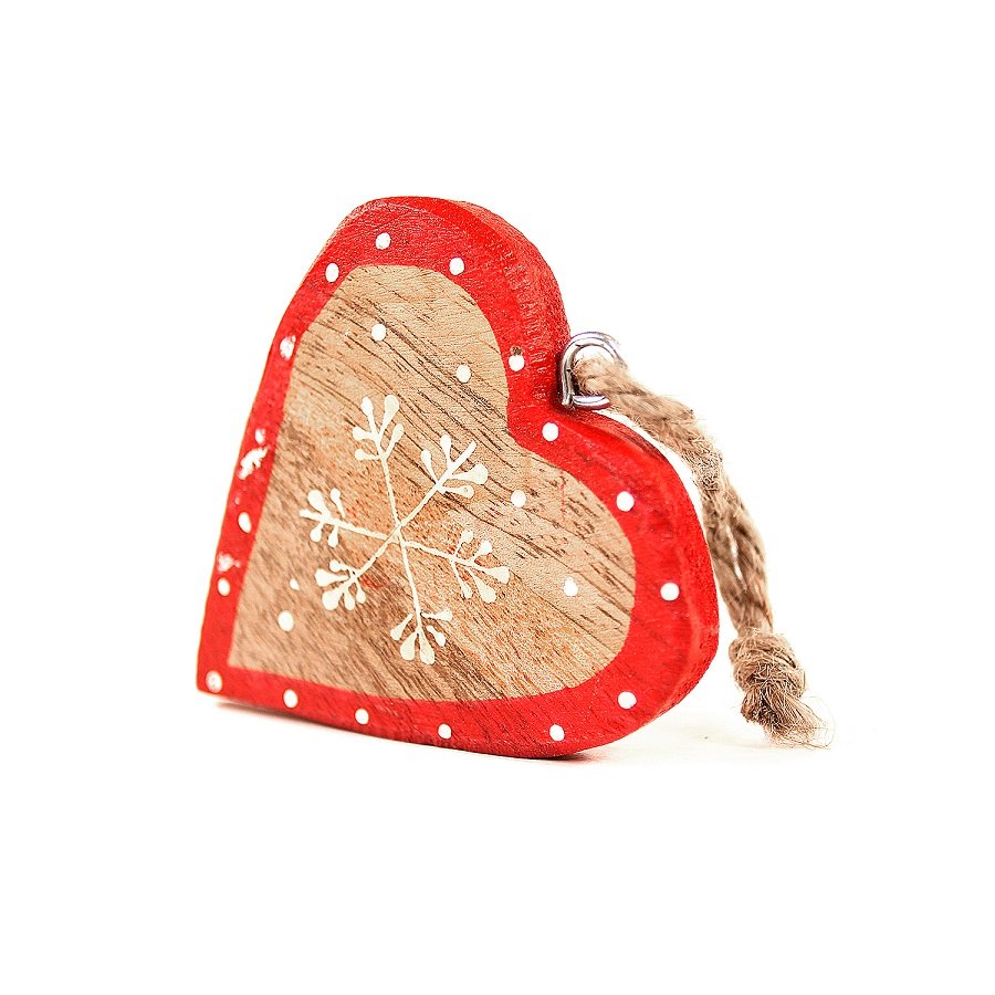 Набор елочных украшений деревянных в подарочной коробке "Звезды, ели, сердца с красным ободком" Star ENJOYME  253088 Красный;разноцветный  - Вид №7