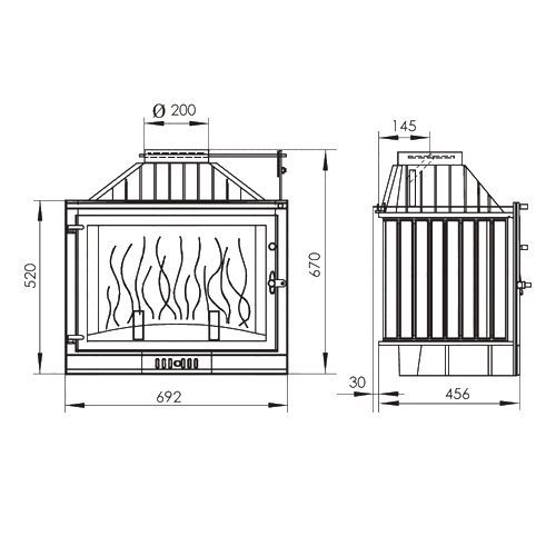 Каминная топка Мета Промо 700 Ш 1484 - Вид №1