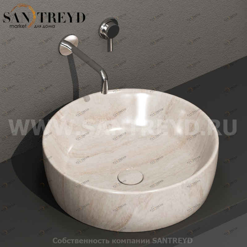 GE048SB Накладная раковина на столешницу  круглая Ceramica Globo GENESIS