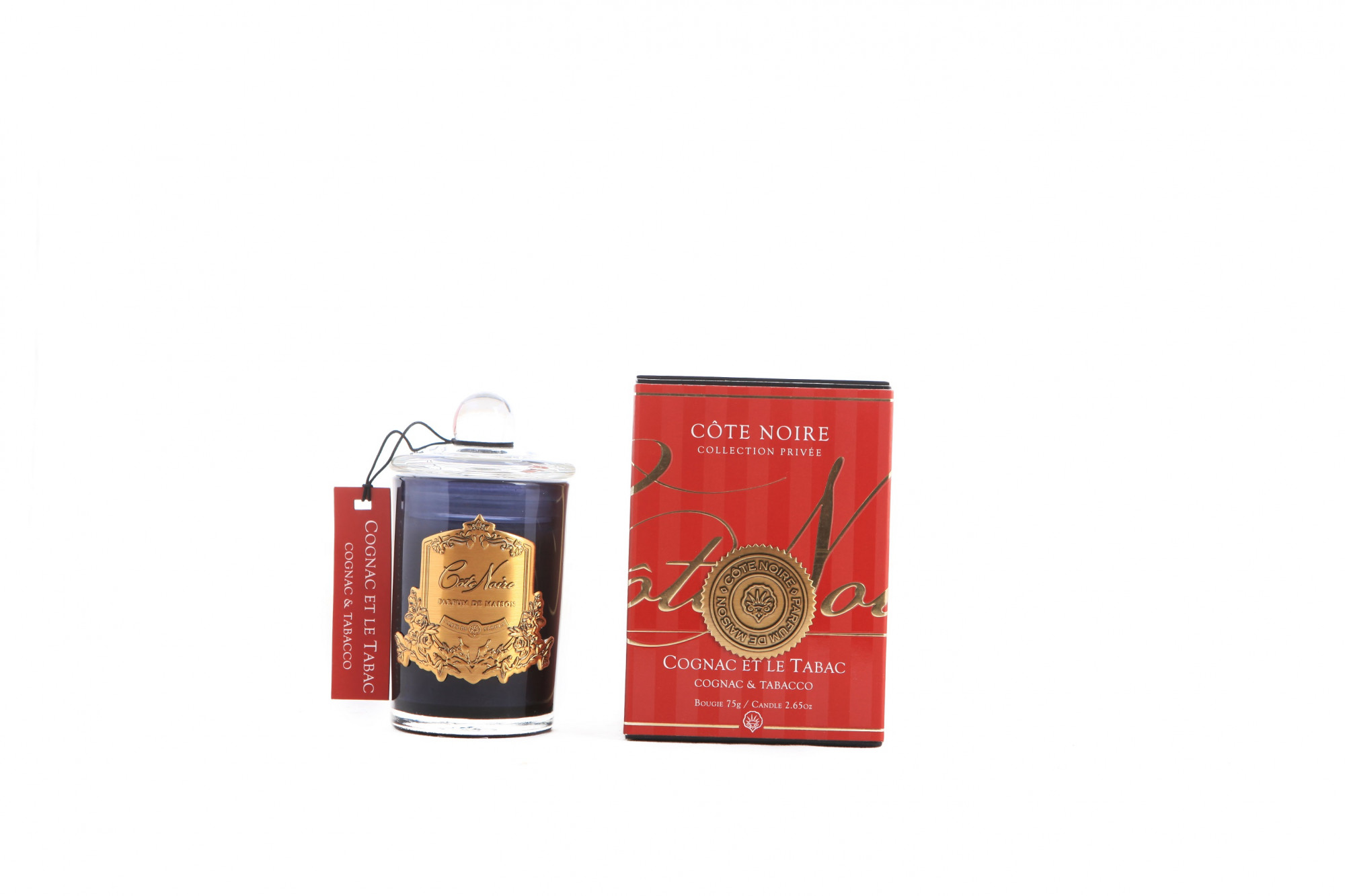 GML07524 Свеча 75 гр, черный стаканчик, золотой декор COTE NOIRE Santreyd 