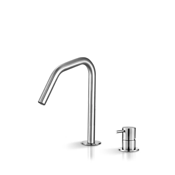 DEC101S Смеситель для раковины на 2 отверстия Linki DECO, Сатинированная сталь