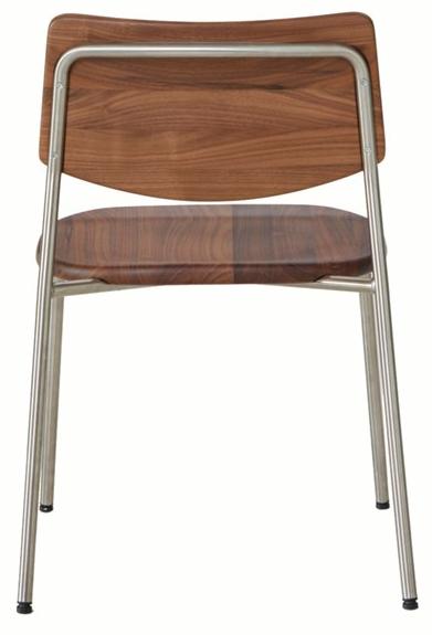 BassamFellows Штабелируемый стул из нержавеющей стали и дерева Pipe Cb-58 - Вид №4