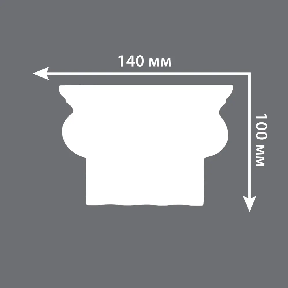 Капитель к пилястре полиуретан Decomaster DK 207 белая 100 мм STLM-2087092 - Вид №3