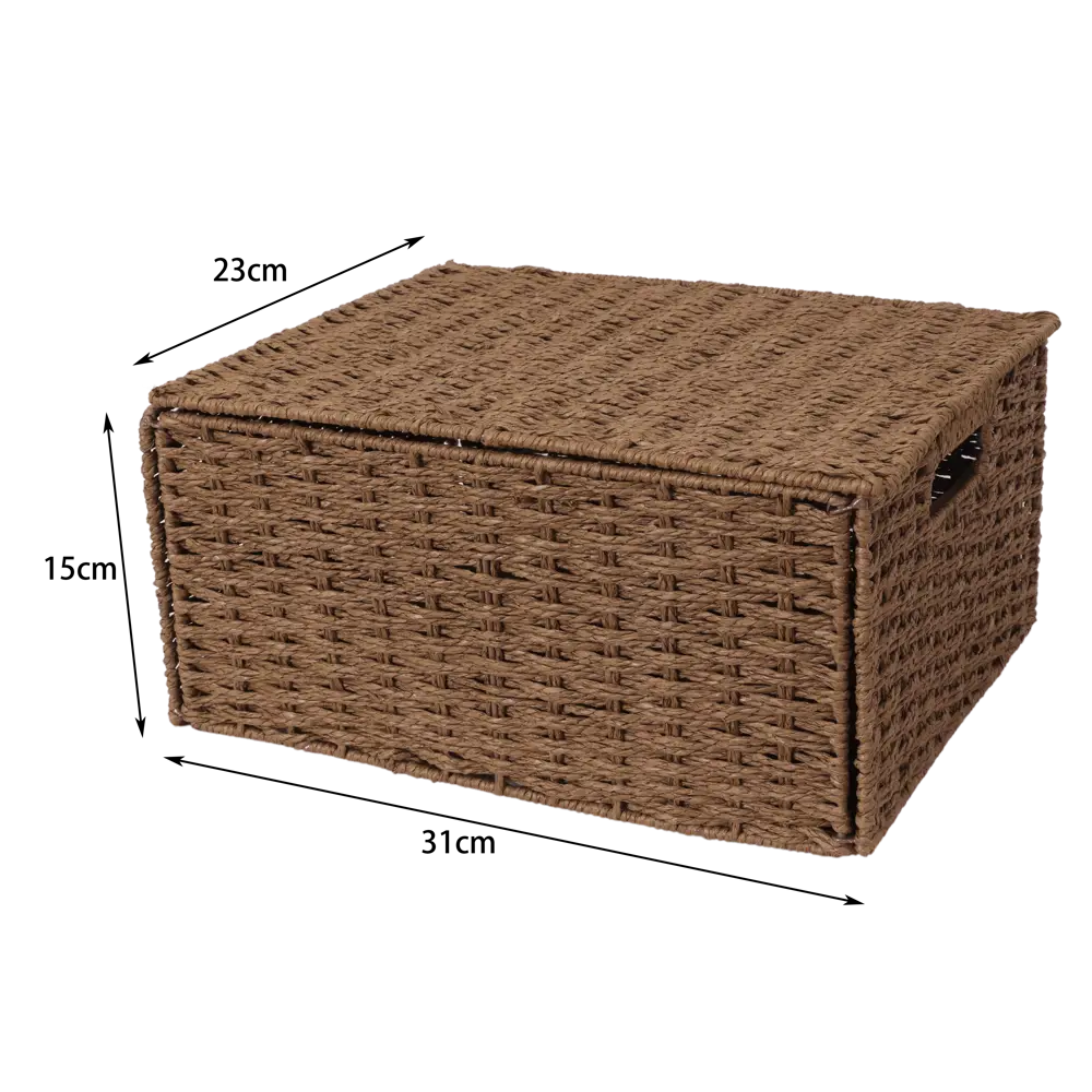 Корзина с крышкой Konsensa 31x23x15 см бумага цвет коричневый 89439450 STLM-2050287 
