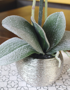 2970 799 a3 Пластиковая орхидея Phalaenopsis, матовая, в горшке, 58 см, белая матовая H-andreas