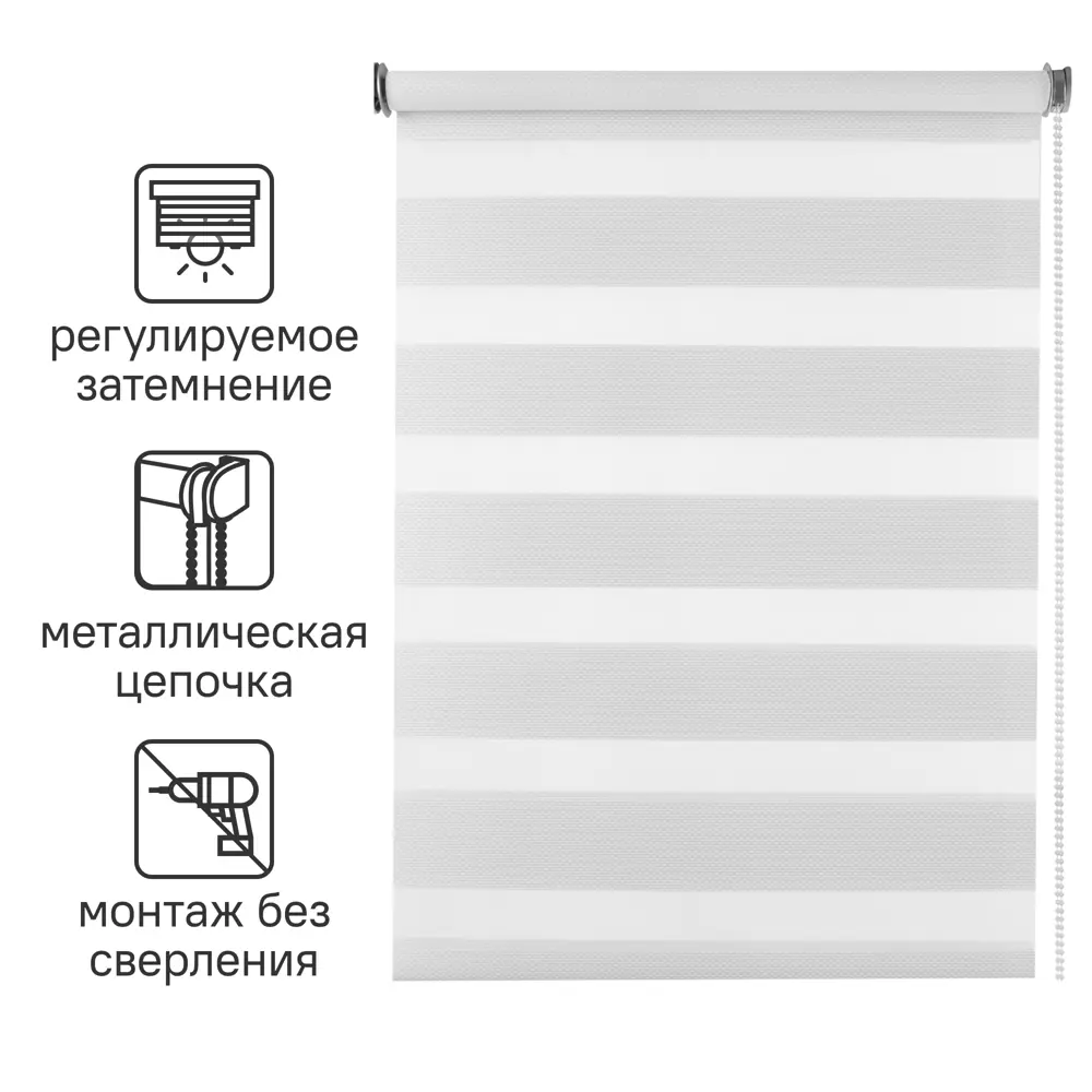 INSPIRE Siberia — рулонная штора день-ночь белая 40×175 см 85225612 STLM-0060047