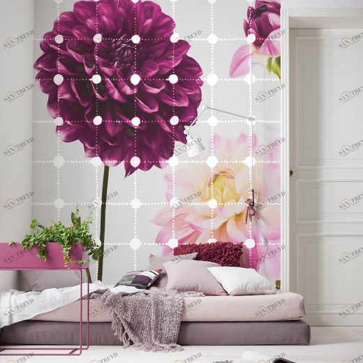 6006A-VD2-Flowers---Dots Фотообои Komar Infinity 2.5х2 м 6006AVD2FLOWERSDOTS