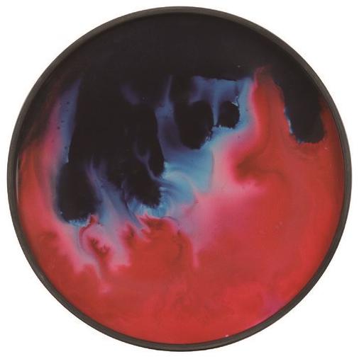 Ethnicraft Круглый поднос из дерева и стекла Bright abstract 20528 - Вид №1