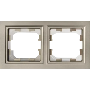 Рамка IEK Brite-2 для розетки и выключателя в стальном цвете 87761355