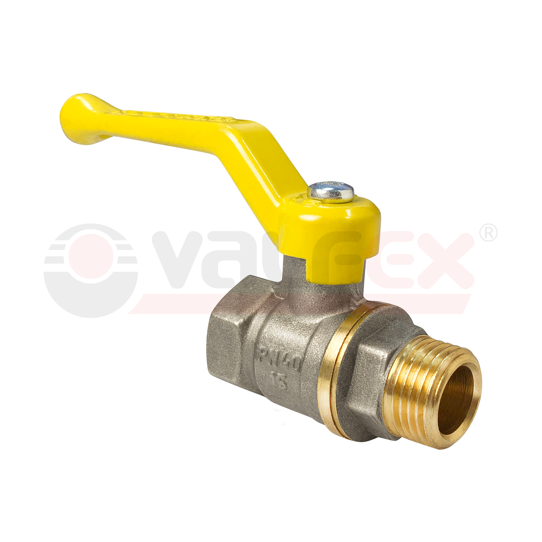 VF.272.NR3.034 Valfex Кран шаровой (с никелевым покрытием) для газа, ручка-рычаг (внутр.-наруж.)  3/4" 