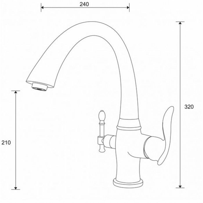 Zorg ZR 340 YF Смеситель для кухни Zorg 320х240  - Вид №2