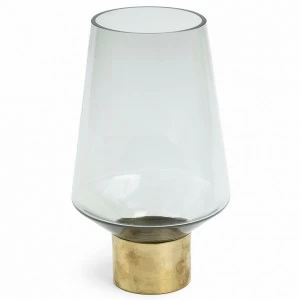 Ваза стеклянная прозрачная с золотом 26 см Jacar от La Forma LA FORMA JACAR 343205 Серый