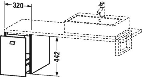 BR513009191 Шкафчик для консоли Brioso #BR5130 320 x 550 мм Серо-коричневый декор Duravit - Вид №1