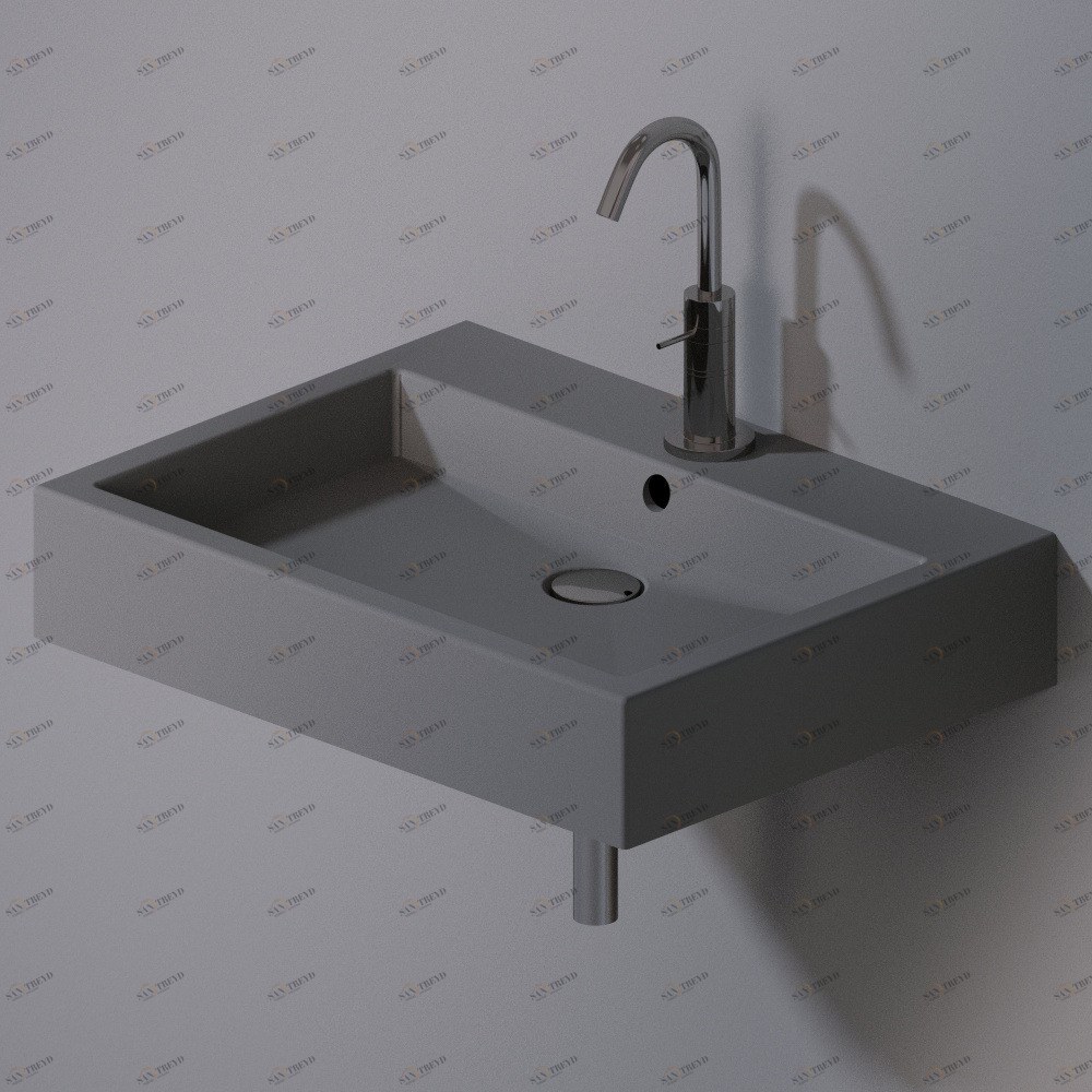 L267116 Подвесная раковина настенная прямоугольная A. e T. Italia Tank серая AeT ITALIA