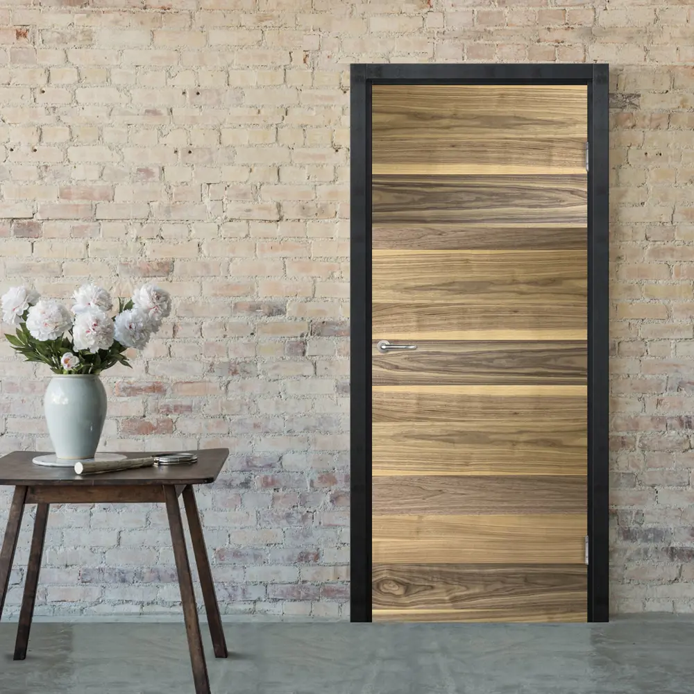 Комплект двери Loft глухая 80x200 см шпон цвет американский орех с добором 100 мм МАРИО РИОЛИ STLM-2053793 - Вид №1