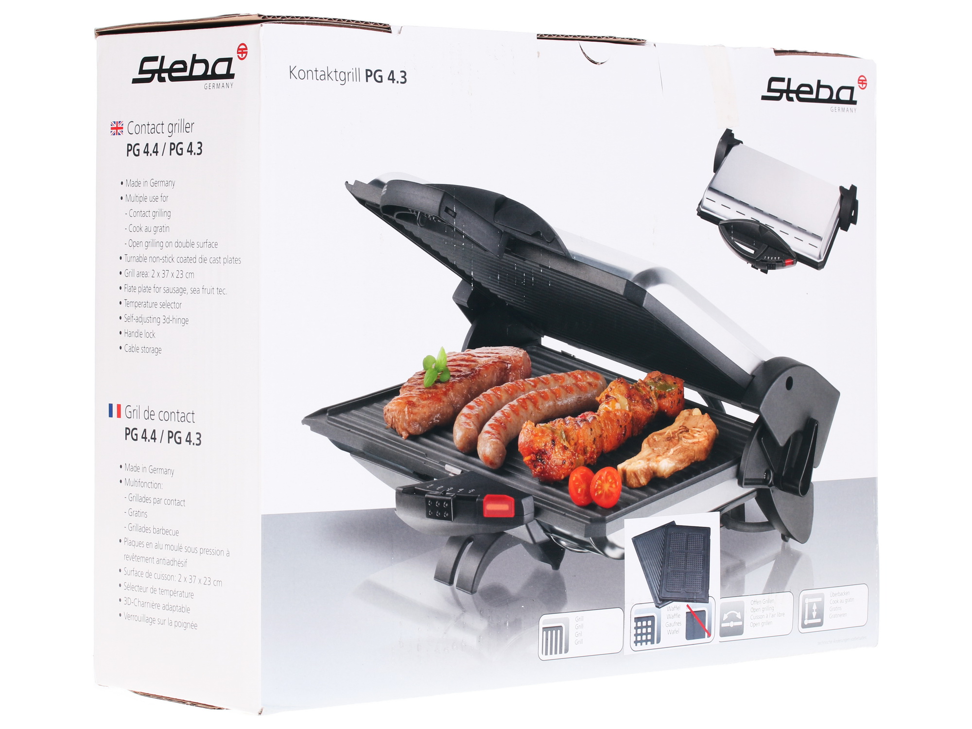 1040239 Гриль Steba PG 4.4 серебристый STDN-0115601 - Вид №7