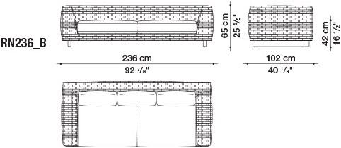 B&B Italia Outdoor Текстильный диван с шезлонгом Ray outdoor sun-id-1367309 - Вид №1