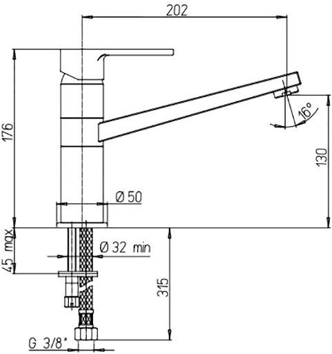 Paini Le Mans 90CR5732SKM смеситель для кухни  - Вид №2