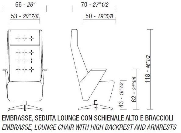 ESTEL GROUP Стеганое кожаное кресло с высокой спинкой Embrasse sun-id-1455398 - Вид №5