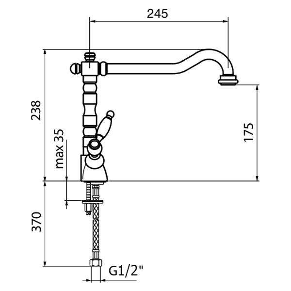 DO780102015 Смеситель для кухни Webert Kitchen Dorian  - Вид №1