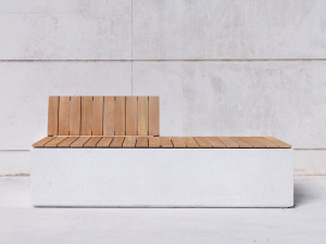 Модульная бетонная скамья со спинкой