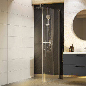 20055566 Душевая Дверь Nejd Bended 90 Прозрачное Стекло Матовый Алюминий Westerbergs